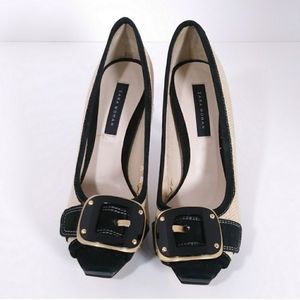 Zara Woman Patent Leather/Straw Heels Size 36 (6) - image 1